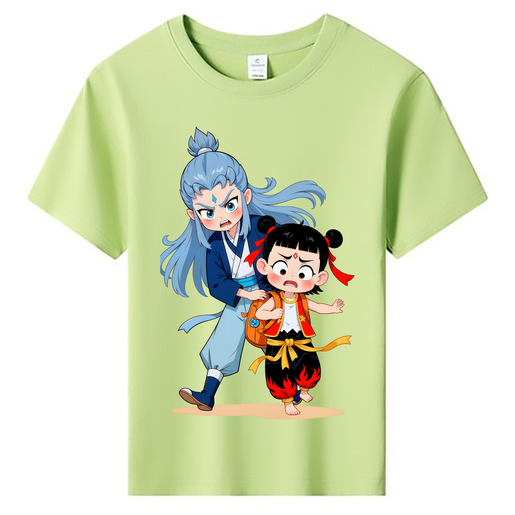 （画像用） Ne Zha 2 ナタ 魔童の大暴れ 綿100％キッズTシャツ（フロントプリント）